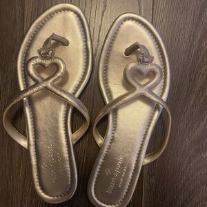 Kate Spade Metallic Sandals with Heart Design